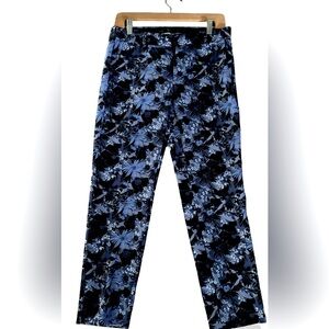Banana Republic Blue and Black Floral slim pants